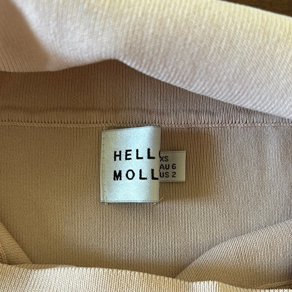 Hello Molly size XS The‎ Everybody loves you Pink Ribbed Off-Shoulder Mini Dress